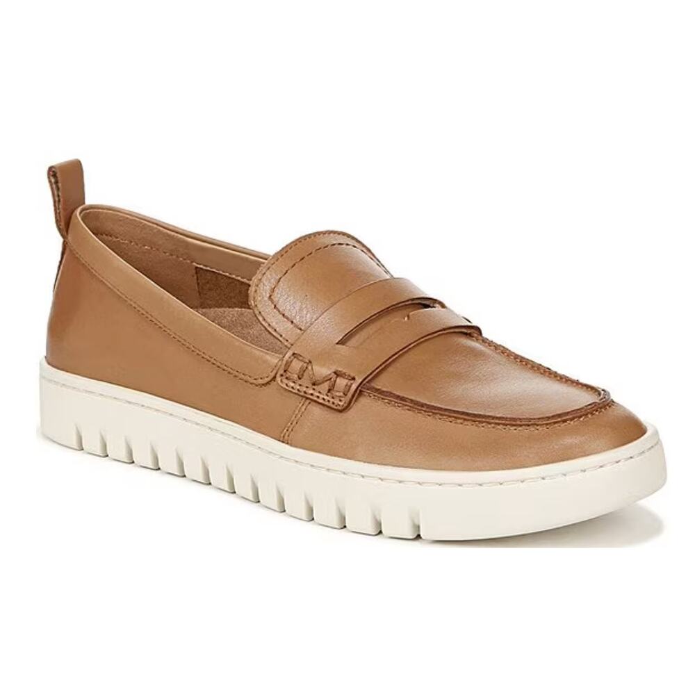 Vionic - Women's Uptown Leather Packable Travel Penny Loafers - Camel 9.5